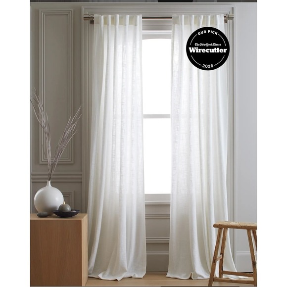 Quince Other - Quince 100% Cotton Sheer Curtains Set of 2 48" X 108" White NEW! Open Box $109
